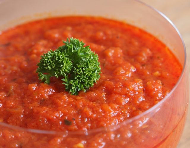 Salsa de tomate en el microondas