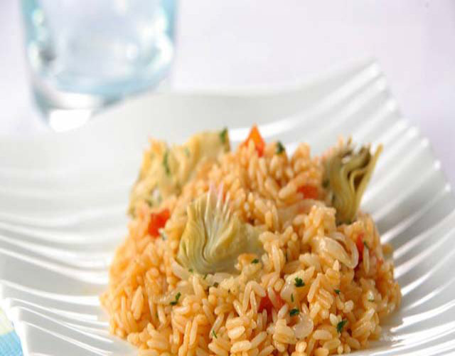 arroz con alcachofa