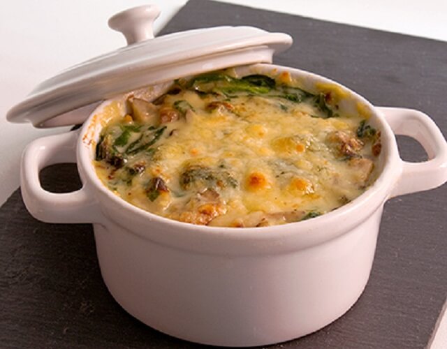 Receta de Espinacas gratinadas con queso