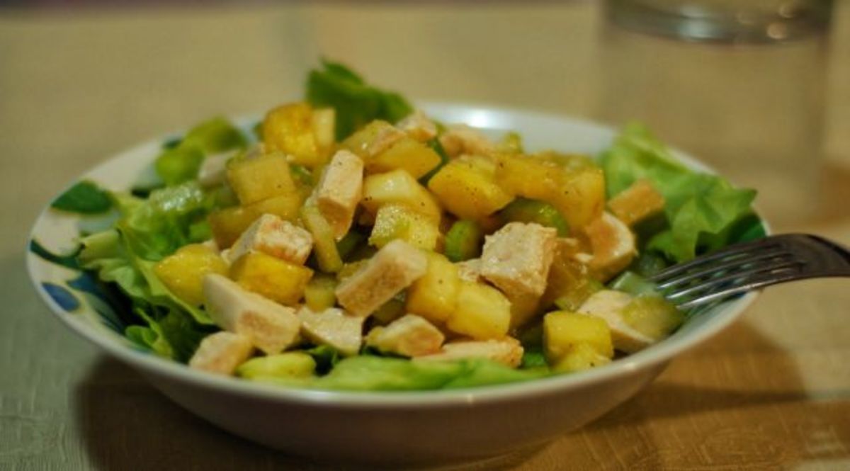 Receta de Ensalada de Pollo y Piña